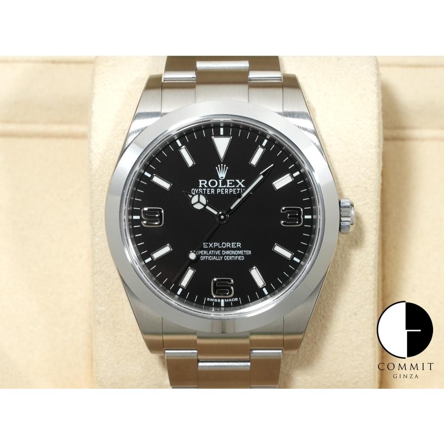 ロレックス エクスプローラーI 鏡面ブラックアウト Ref.214270 ステンレススチール ブラック文字盤 オイスターブレスレット | エクスプローラー（ROLEX）