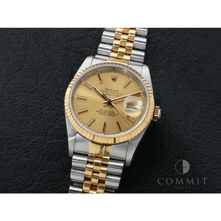 ロレックス デイトジャスト36 TIFFANY Wネーム Ref.16233 ステンレススチール/イエローゴールド シャンパン文字盤 | デイトジャスト | 11