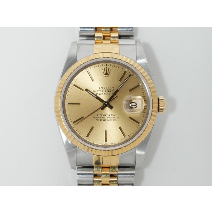ロレックス デイトジャスト36 TIFFANY Wネーム Ref.16233 ステンレススチール/イエローゴールド シャンパン文字盤 | デイトジャスト | 01