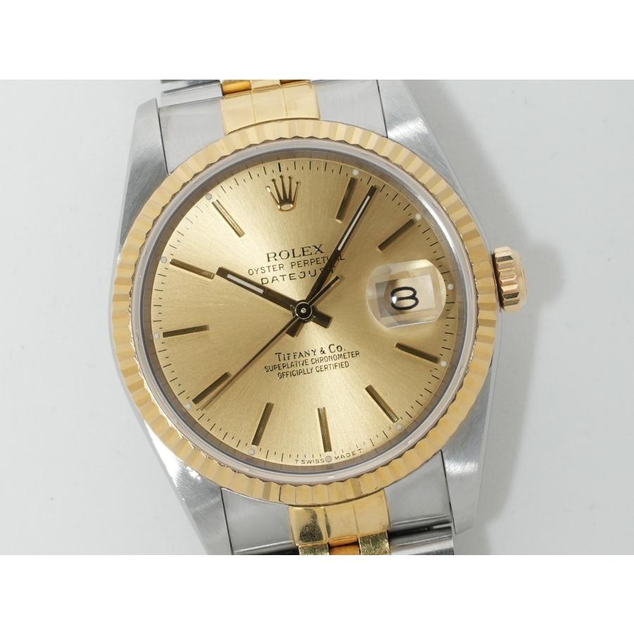 ロレックス デイトジャスト36 TIFFANY Wネーム Ref.16233 ステンレススチール/イエローゴールド シャンパン文字盤 | デイトジャスト | 02