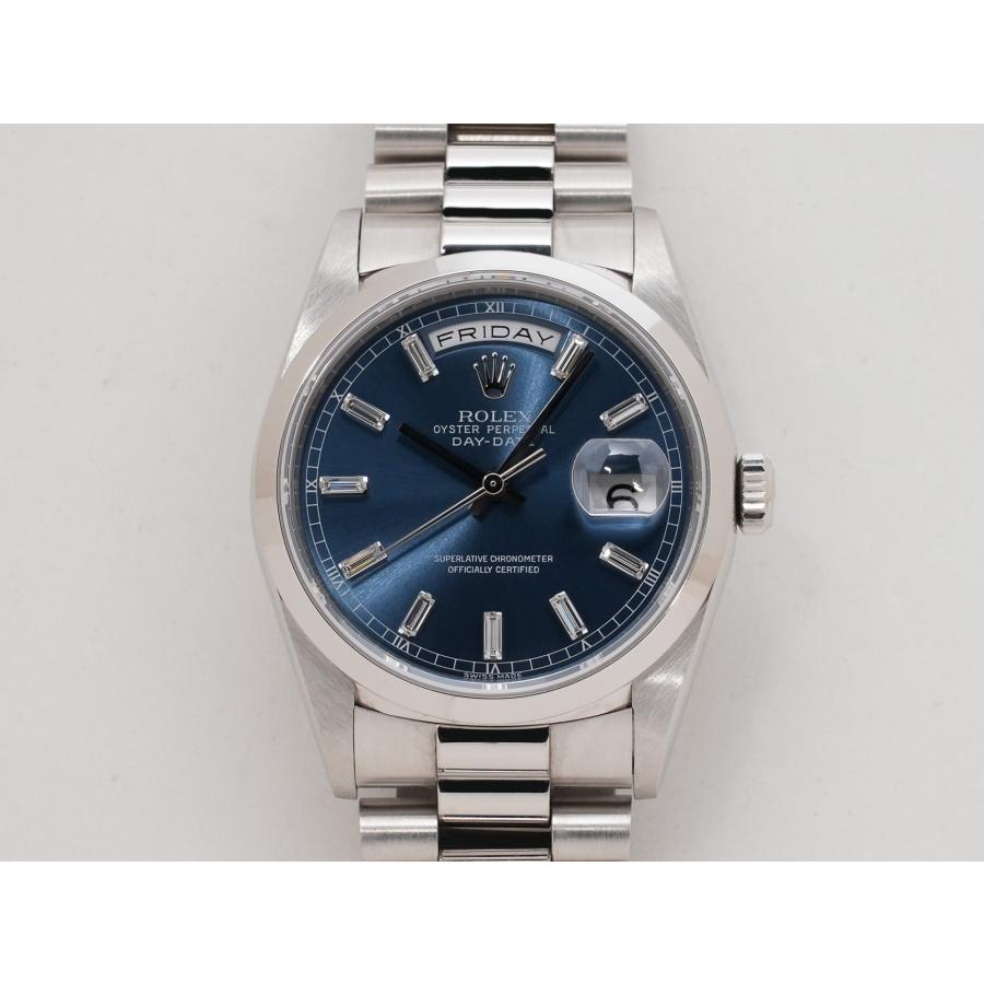 ロレックス デイデイト Ref.18206B PT ブルーx10Pバゲットダイヤ文字盤 | デイデイト | 01