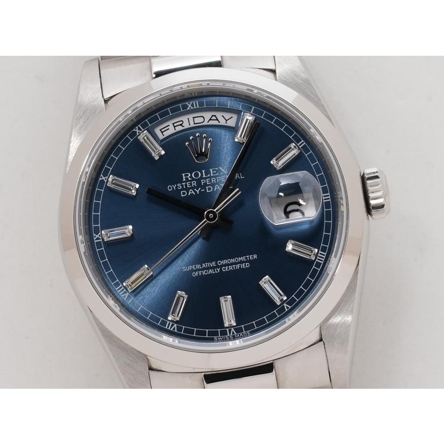 ロレックス デイデイト Ref.18206B PT ブルーx10Pバゲットダイヤ文字盤 | デイデイト | 02
