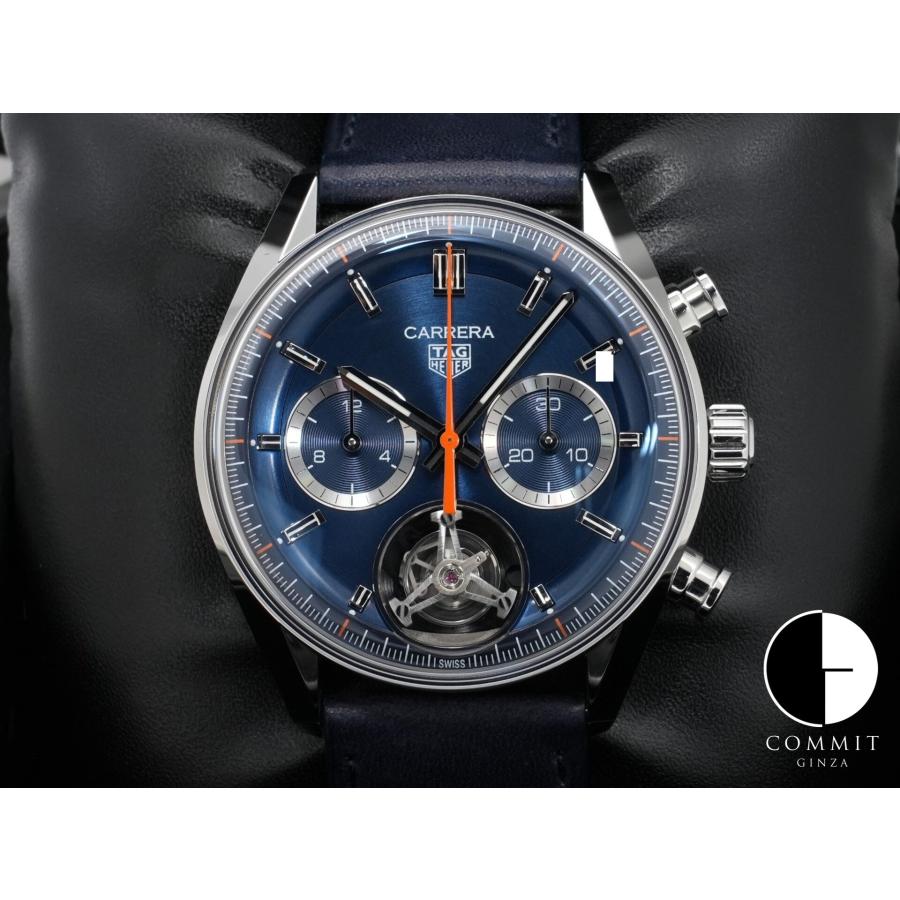 タグホイヤー カレラ トゥールビヨン クロノグラフ Ref.CBS5010.FC6543 ステンレススチール ブルー文字盤 | TAG HEUER