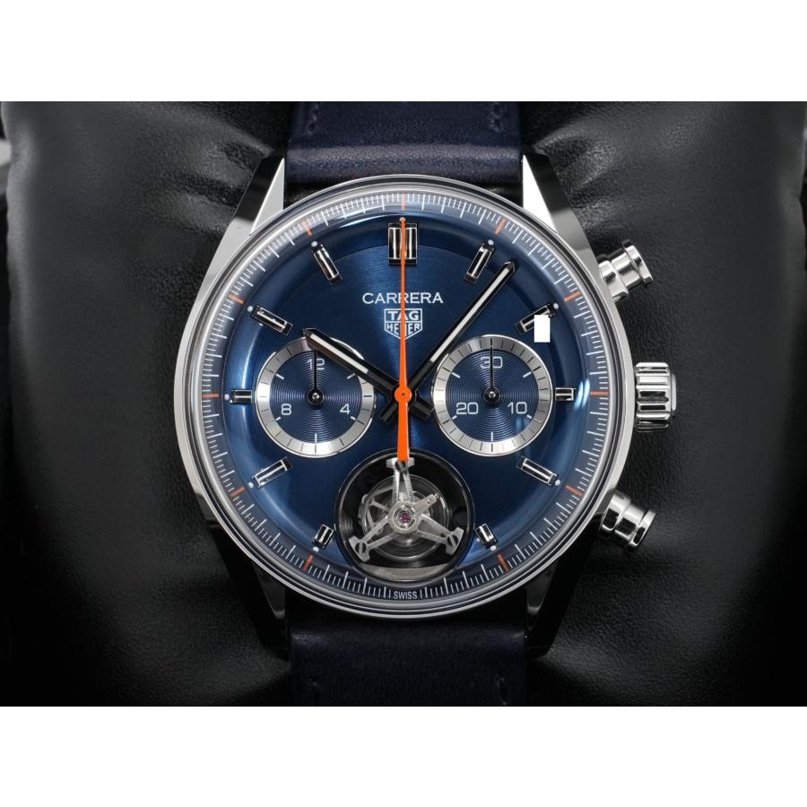 タグホイヤー カレラ トゥールビヨン クロノグラフ Ref.CBS5010.FC6543 ステンレススチール ブルー文字盤 | TAG HEUER | 01