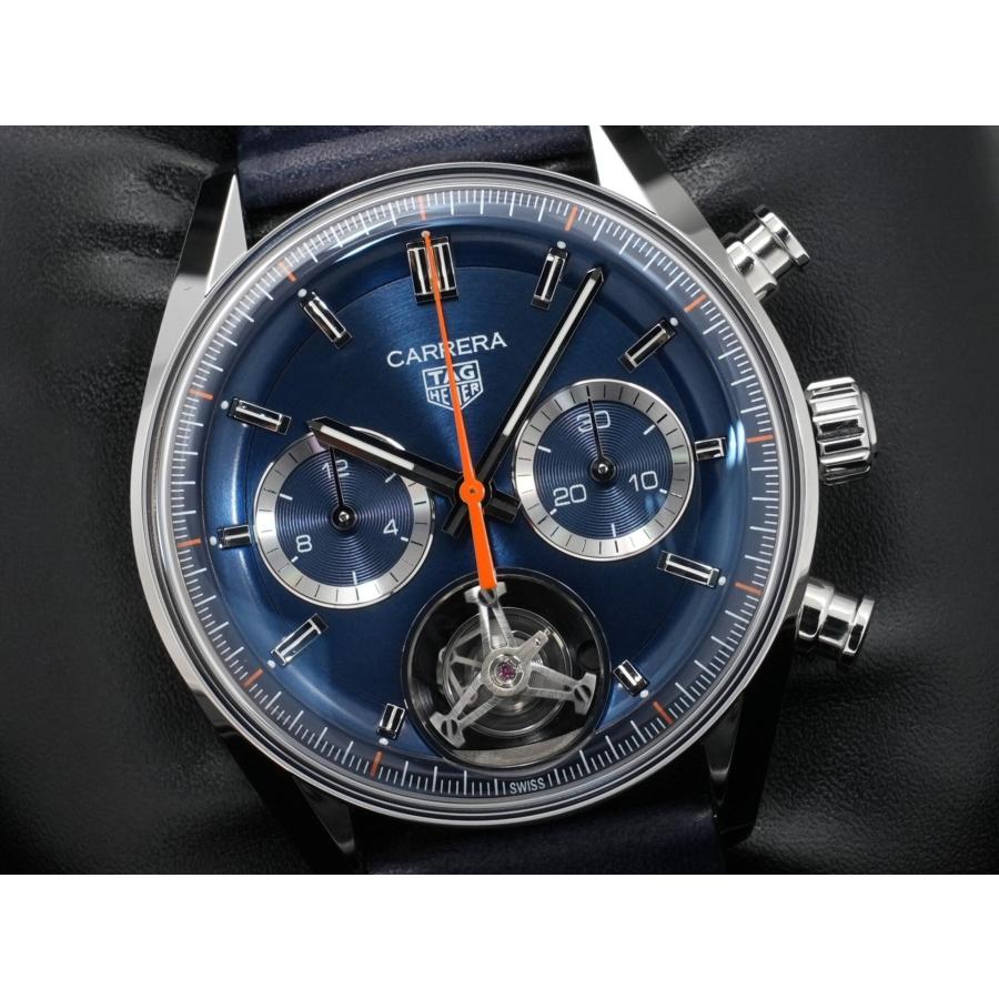 タグホイヤー カレラ トゥールビヨン クロノグラフ Ref.CBS5010.FC6543 ステンレススチール ブルー文字盤 | TAG HEUER | 02