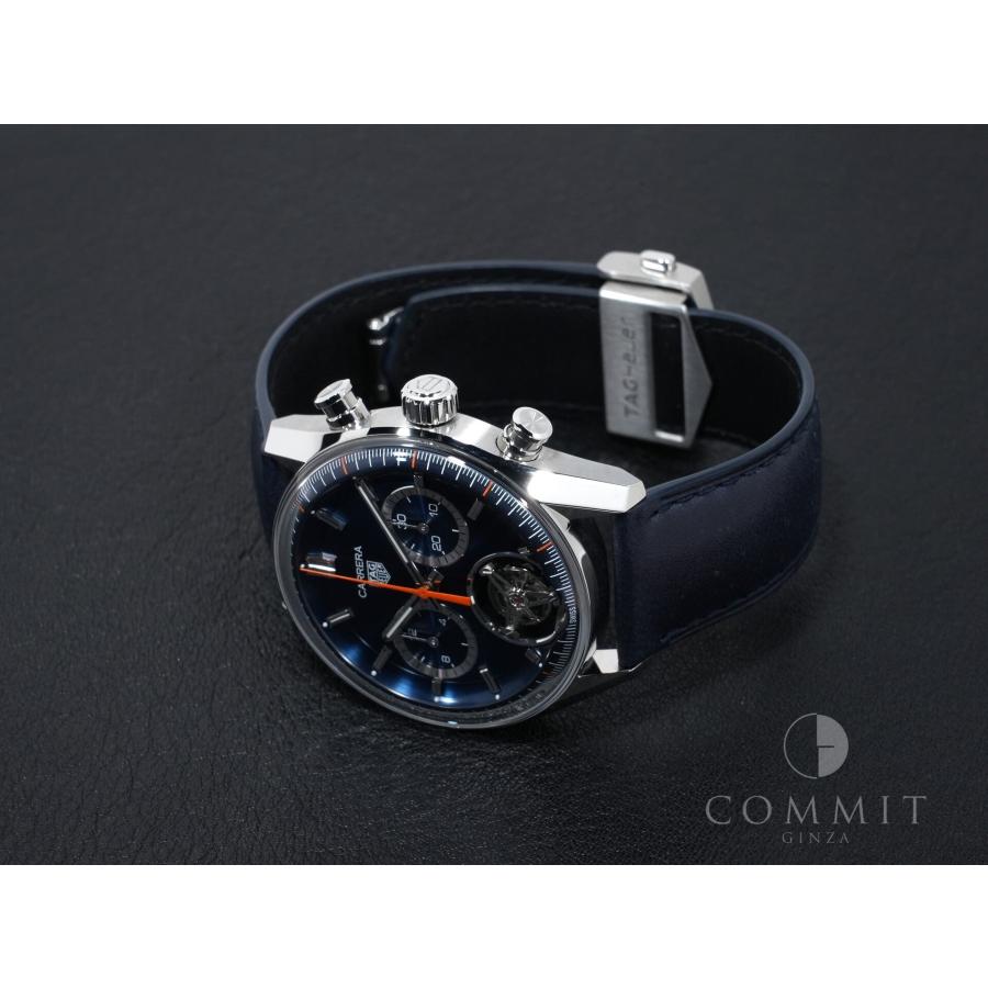 タグホイヤー カレラ トゥールビヨン クロノグラフ Ref.CBS5010.FC6543 ステンレススチール ブルー文字盤 | TAG HEUER | 09