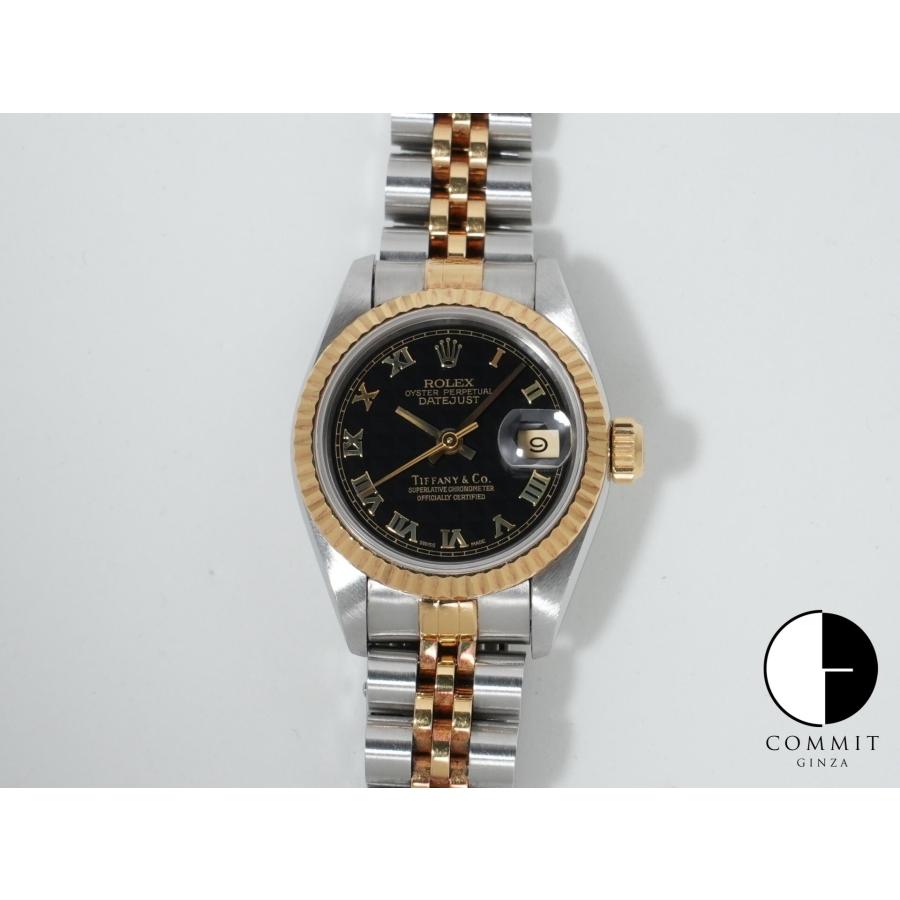 ロレックス デイトジャスト TIFFANY＆CO. Ref.69173 ステンレススチール/イエローゴールド ブラックピラミッドローマン文字盤 ジュビリーブレスレット | デイトジャスト