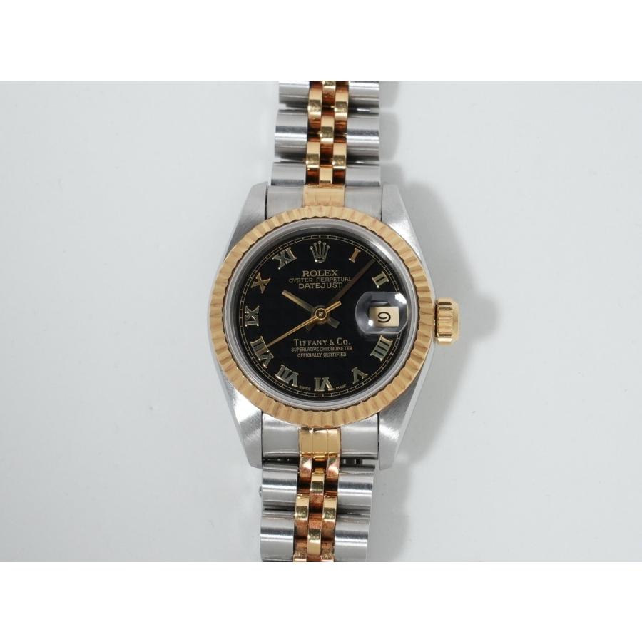 ロレックス デイトジャスト TIFFANY＆CO. Ref.69173 ステンレススチール/イエローゴールド ブラックピラミッドローマン文字盤 ジュビリーブレスレット | デイトジャスト | 01