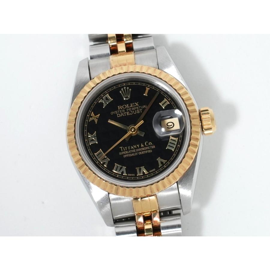 ロレックス デイトジャスト TIFFANY＆CO. Ref.69173 ステンレススチール/イエローゴールド ブラックピラミッドローマン文字盤 ジュビリーブレスレット | デイトジャスト | 02