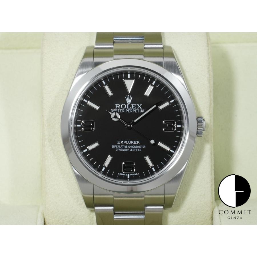 ロレックス エクスプローラーI 鏡面ブラックアウト Ref.214270 ステンレススチール ブラック文字盤 オイスターブレスレット | エクスプローラー（ROLEX）