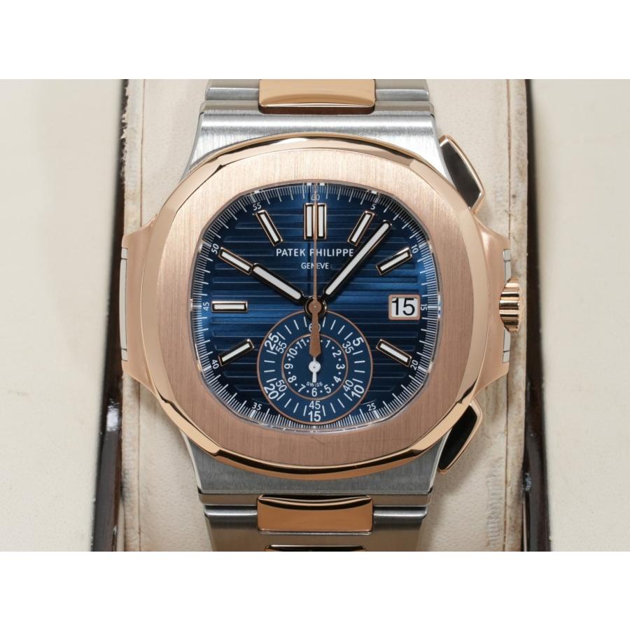 パテックフィリップ ノーチラス クロノグラフ Ref.5980/1AR-001 ステンレススチール/ローズゴールド ブルー文字盤 | ノーチラス | 01