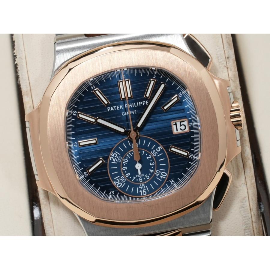 パテックフィリップ ノーチラス クロノグラフ Ref.5980/1AR-001 ステンレススチール/ローズゴールド ブルー文字盤 | ノーチラス | 02