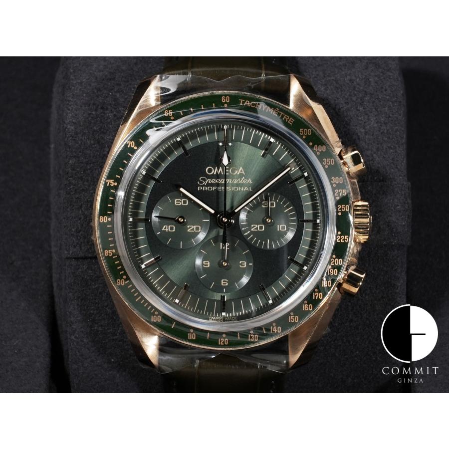 オメガ スピードマスター プロフェッショナル コーアクシャル マスター クロノメーター Ref.310.63.42.50.10.001 MOONSHINE GOLD グリーン文字盤 | OMEGA