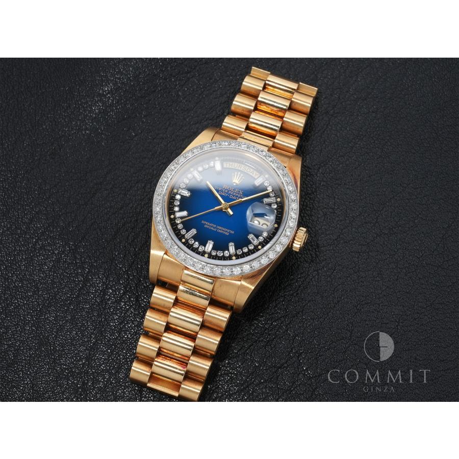 ロレックス デイデイト36 Ref.18048 イエローゴールド ブルーグラデーションxミリヤードダイヤモンド文字盤 プレジデントブレスレット | デイデイト | 10