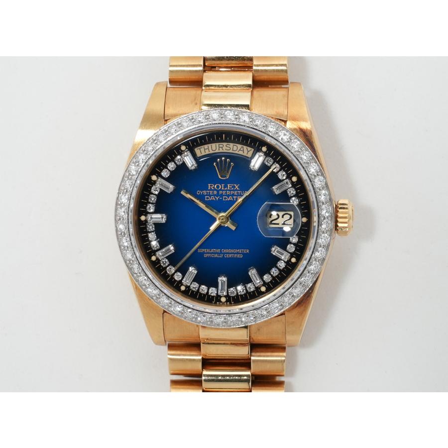 ロレックス デイデイト36 Ref.18048 イエローゴールド ブルーグラデーションxミリヤードダイヤモンド文字盤 プレジデントブレスレット | デイデイト | 01