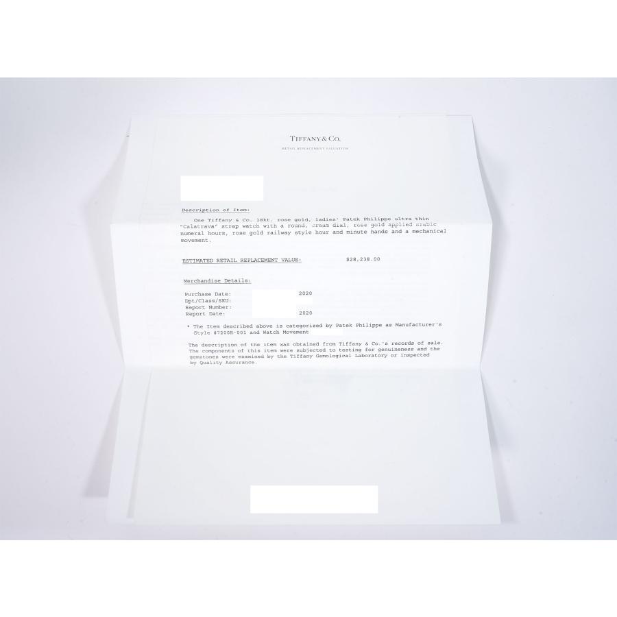 パテックフィリップ カラトラバ TIFFANY&CO. Ref.7200R-001 ローズゴールド シルバー・グレイン文字盤 | カラトラバ | 12