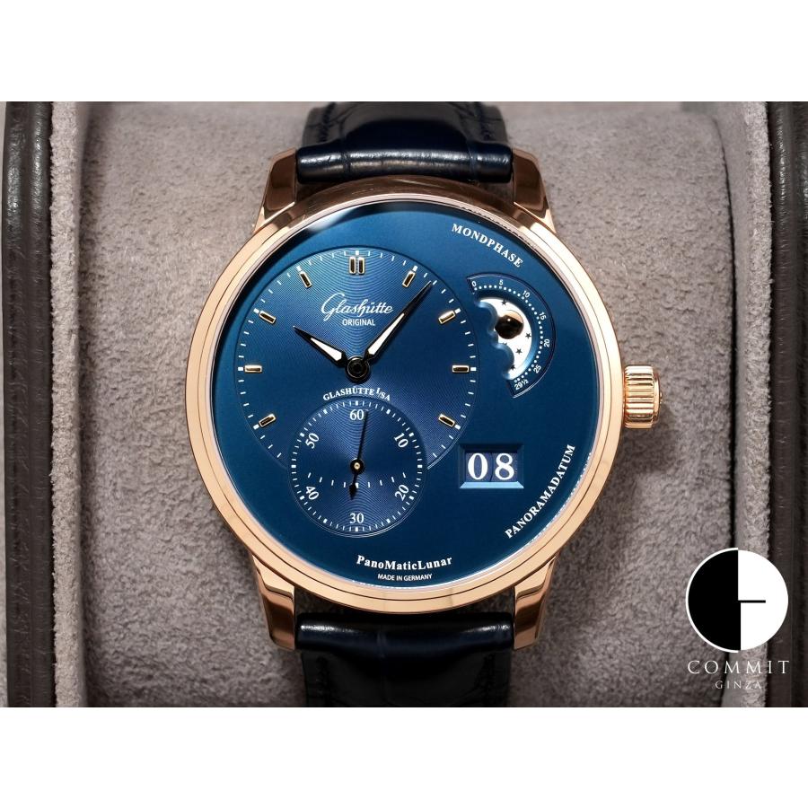 グラスヒュッテオリジナル パナマティック ルナ Ref.1-90-02-11-35-61 レッドゴールド ブルー文字盤 | GLASHUTTE ORIGINAL