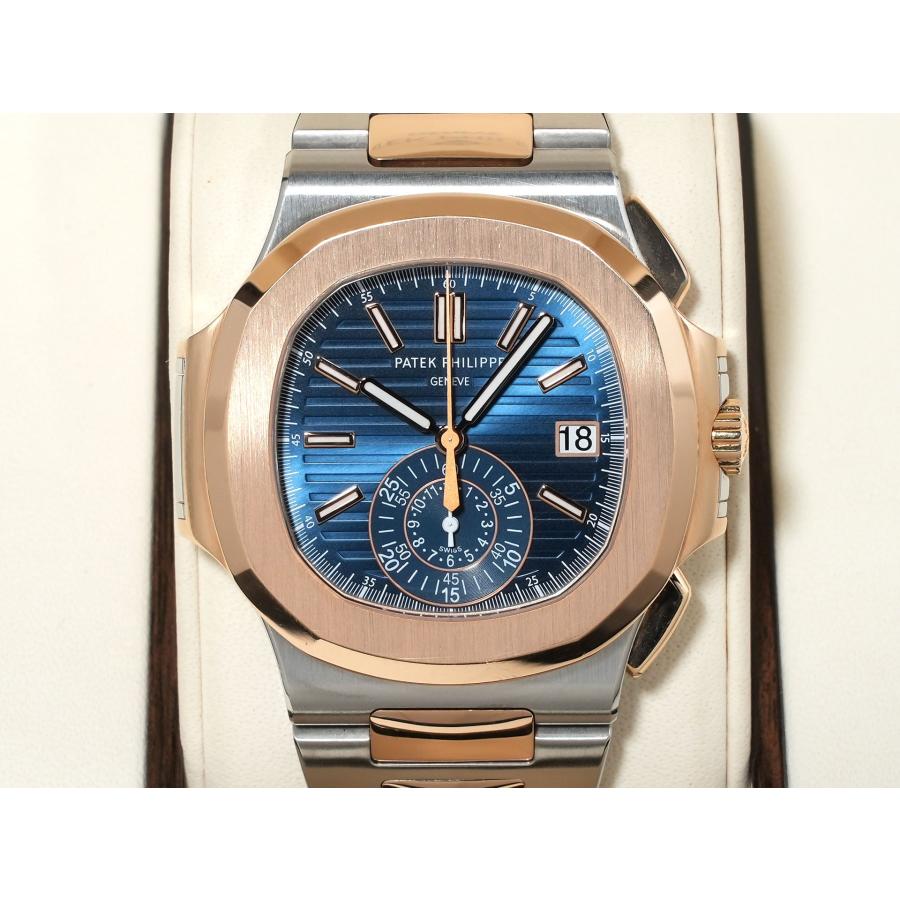 パテックフィリップ ノーチラス クロノグラフ Ref.5980/1AR-001 ステンレススチール/ローズゴールド ブルー文字盤 | ノーチラス | 01