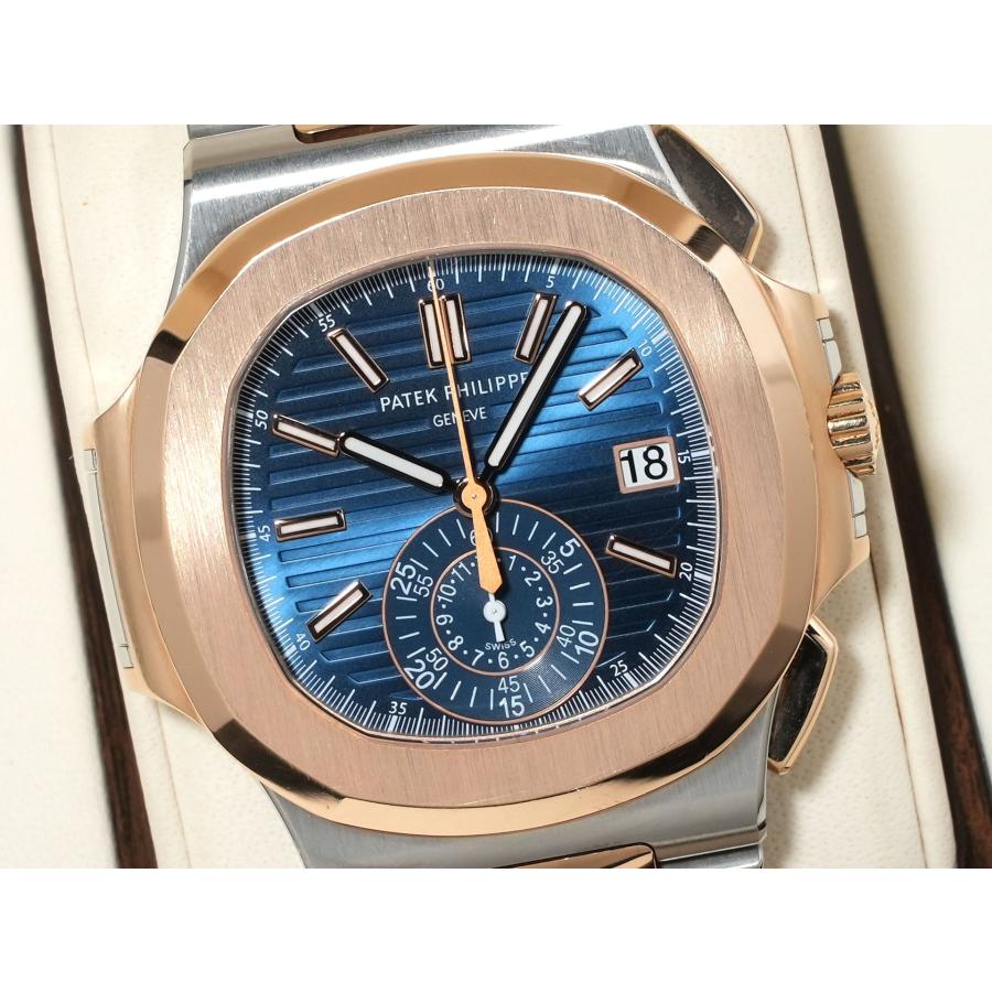 パテックフィリップ ノーチラス クロノグラフ Ref.5980/1AR-001 ステンレススチール/ローズゴールド ブルー文字盤 | ノーチラス | 02