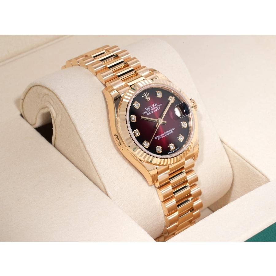 ロレックス デイトジャスト31 Ref.278278 18KYG レッドオンブレx10Pダイヤ文字盤 | デイトジャスト | 04