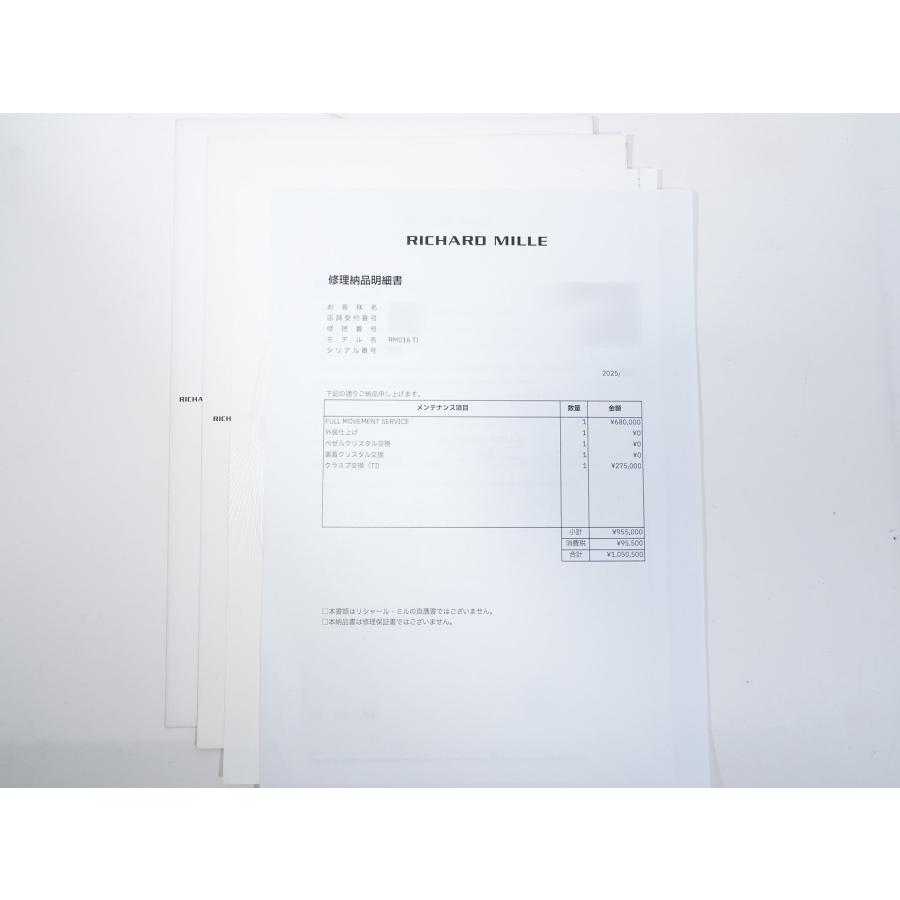 リシャールミル オートマティック エクストラフラット Ref.RM016 チタニウム スケルトン文字盤 | リシャール・ミル | 09