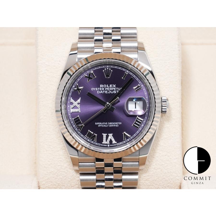 ロレックス デイトジャスト36 Ref.126234 ステンレススチール/ホワイトゴールド オーベルジーヌ文字盤 ジュビリーブレスレット | デイトジャスト