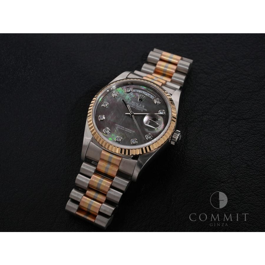 ロレックス デイデイト トリドール Ref.18239BIC WG/RG/YG ブラックシェル x 10Pダイヤ文字盤 | デイデイト | 11