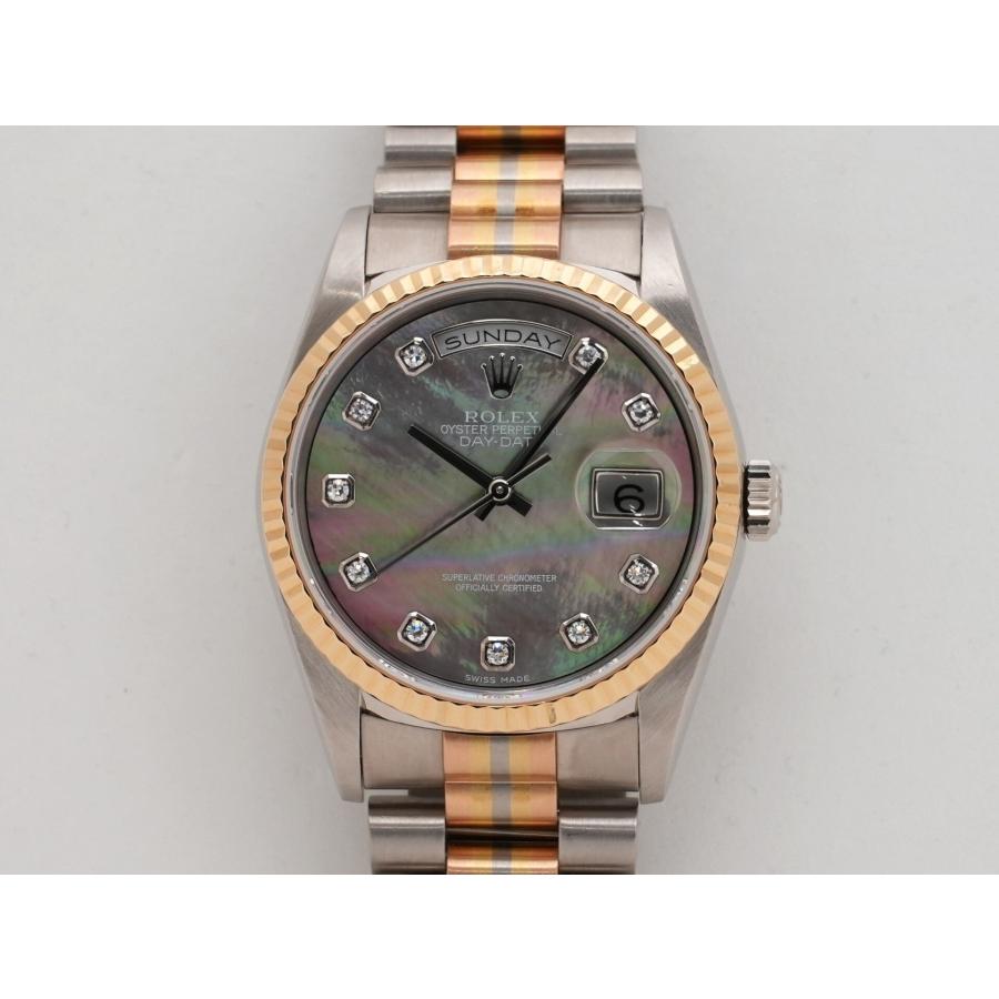 ロレックス デイデイト トリドール Ref.18239BIC WG/RG/YG ブラックシェル x 10Pダイヤ文字盤 | デイデイト | 01