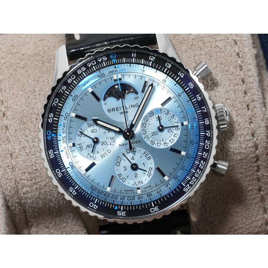 ブライトリング ナビタイマーB19 クロノグラフ43 パーペチュアルカレンダー Ref.PB1920251C1P1 ステンレススチール/プラチナ アイスブルー文字盤 | ブライトリング | 02