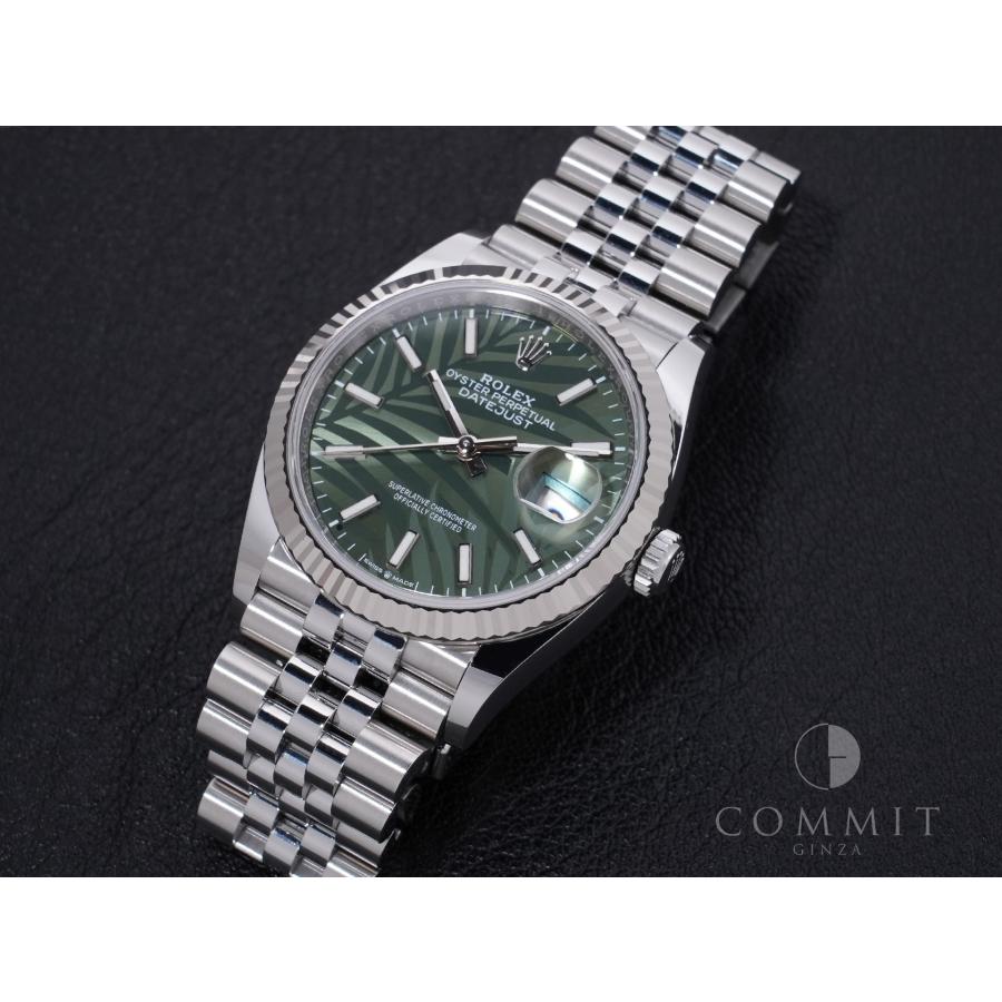 ロレックス デイトジャスト36 Ref.126234 ステンレススチール/ホワイトゴールド グリーンパーム文字盤 ジュビリーブレスレット | デイトジャスト | 10