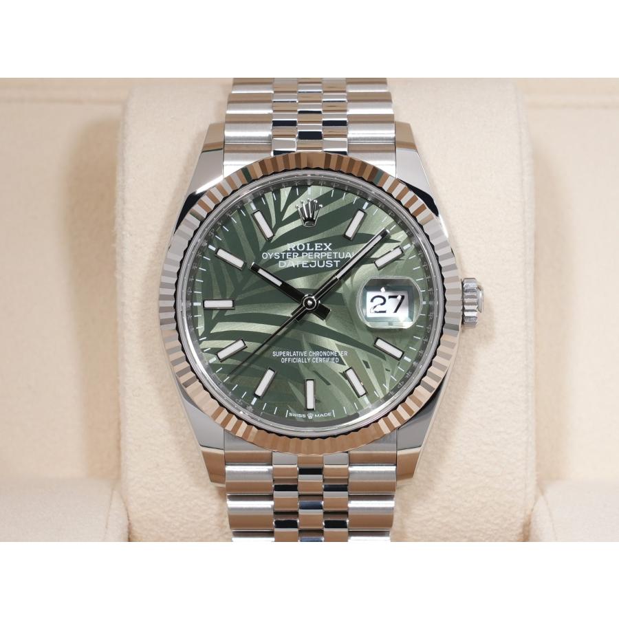 ロレックス デイトジャスト36 Ref.126234 ステンレススチール/ホワイトゴールド グリーンパーム文字盤 ジュビリーブレスレット | デイトジャスト | 01