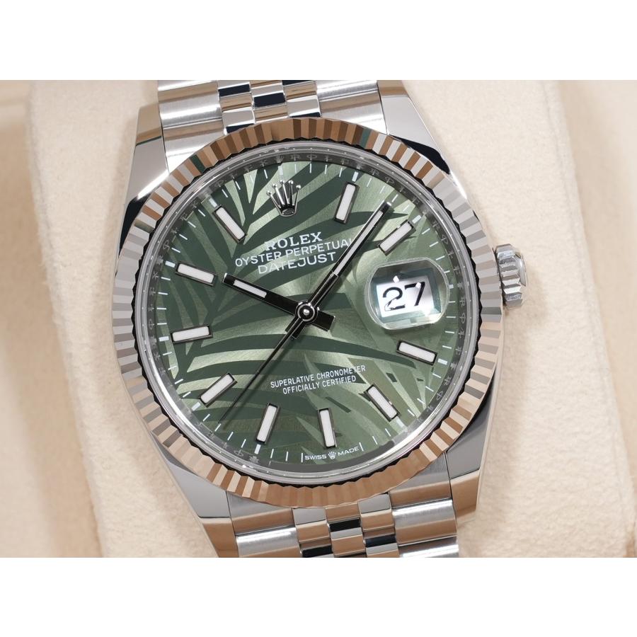 ロレックス デイトジャスト36 Ref.126234 ステンレススチール/ホワイトゴールド グリーンパーム文字盤 ジュビリーブレスレット | デイトジャスト | 02