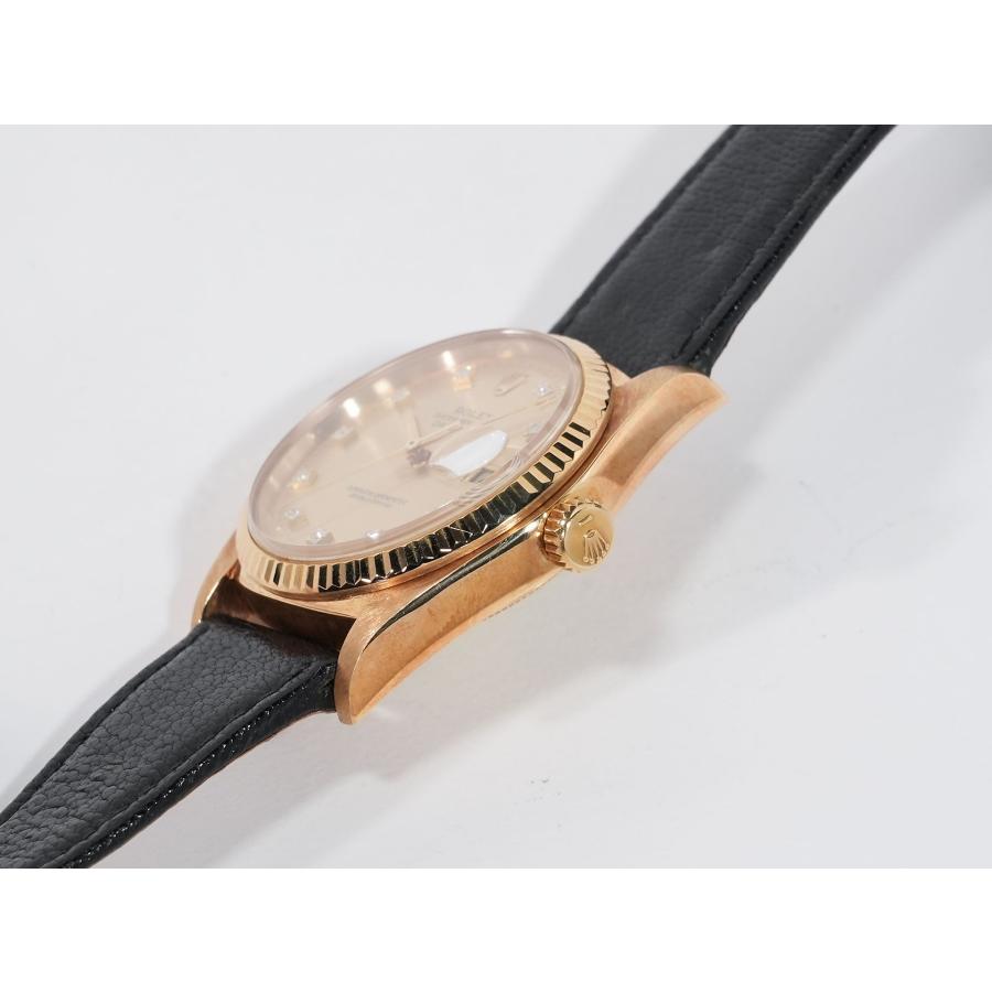 ロレックス デイトジャスト Ref.16018 イエローゴールド シャンパンx10Pダイヤ文字盤 革ベルト | デイトジャスト | 03