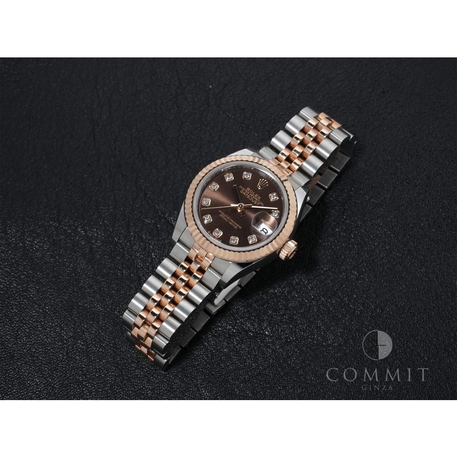 ロレックス デイトジャスト28 Ref.279171 ステンレススチール/エバーローズゴールド チョコレートx10Pダイヤ文字盤 ジュビリーブレスレット | デイトジャスト | 10