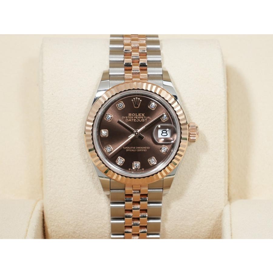 ロレックス デイトジャスト28 Ref.279171 ステンレススチール/エバーローズゴールド チョコレートx10Pダイヤ文字盤 ジュビリーブレスレット | デイトジャスト | 01