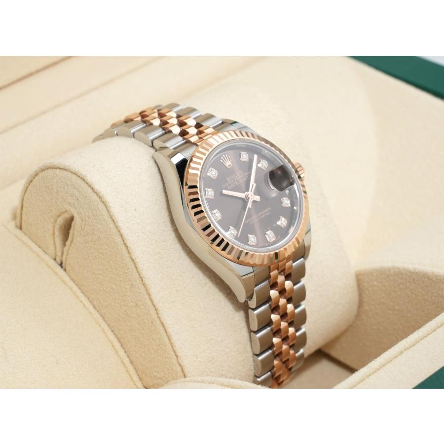 ロレックス デイトジャスト28 Ref.279171 ステンレススチール/エバーローズゴールド チョコレートx10Pダイヤ文字盤 ジュビリーブレスレット | デイトジャスト | 04