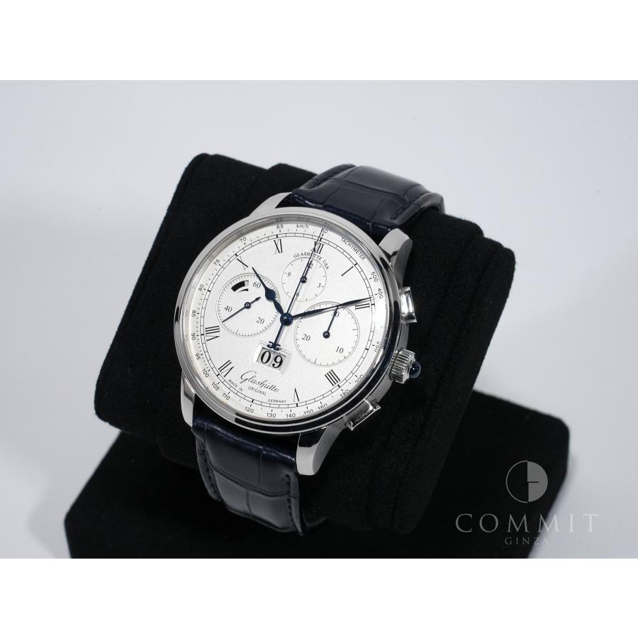グラスヒュッテオリジナル セネタ クロノグラフ パノラマデイト Ref.1-37-01-02-03-30 プラチナ シルバー文字盤 | GLASHUTTE ORIGINAL | 09