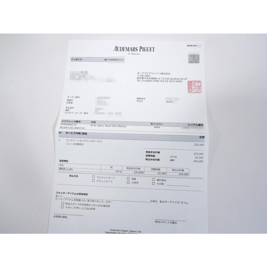 オーデマピゲ ロイヤルオーク オフショア クロノグラフ Ref.26238TI.OO.2000TI.01 チタン グレー文字盤 | AUDEMARS PIGUET | 10