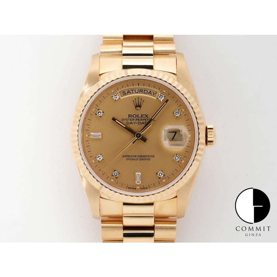 ロレックス デイデイト36 Ref.18238A イエローゴールド シャンパンx10Pダイヤ文字盤 | デイデイト