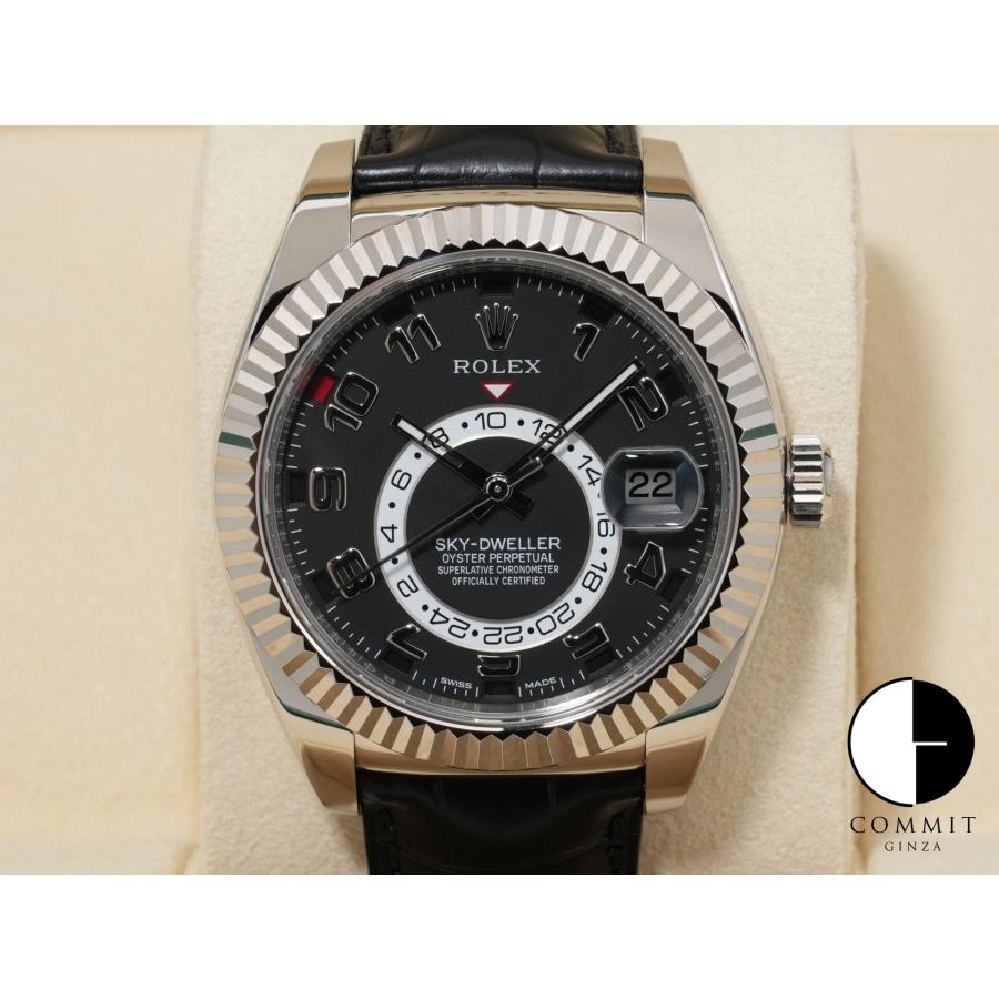 ロレックス スカイドゥエラー Ref.326139 ホワイトゴールド ブラック文字盤 革ベルト | スカイドゥエラー