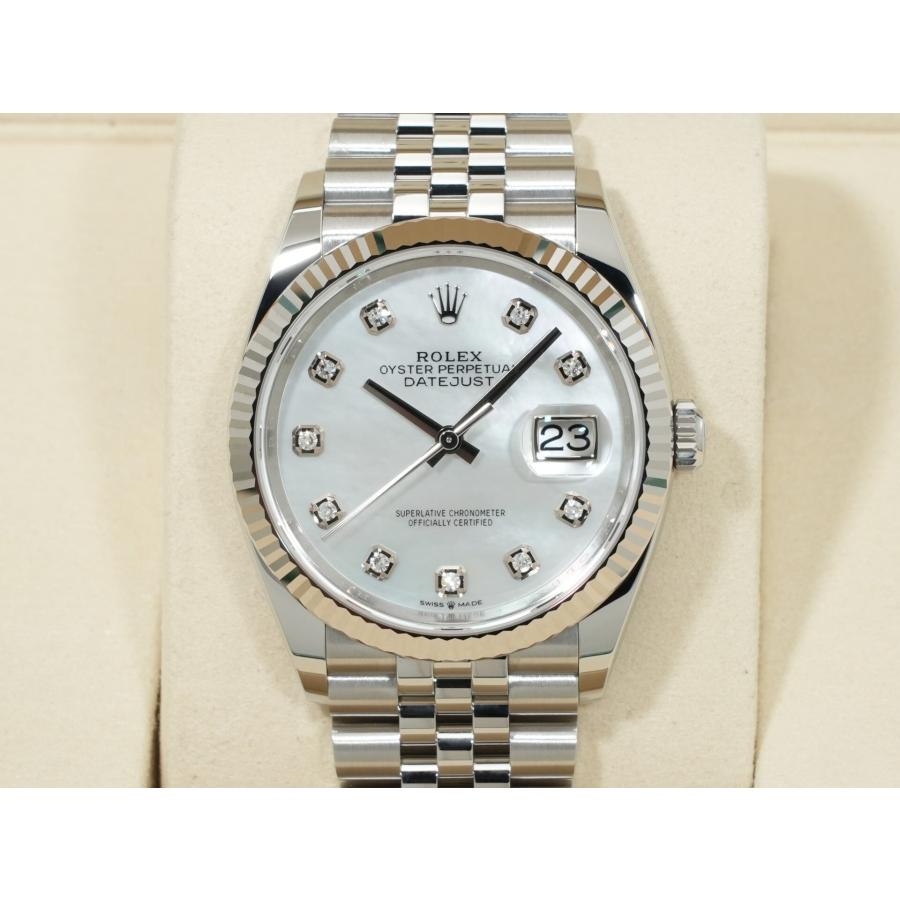 ロレックス デイトジャスト36 Ref.126234NG ステンレススチール/ホワイトゴールド ホワイトシェルx10Pダイヤ文字盤 | デイトジャスト | 01