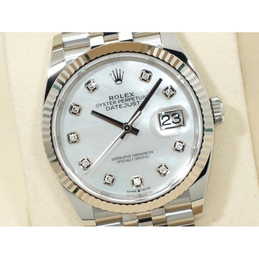 ロレックス デイトジャスト36 Ref.126234NG ステンレススチール/ホワイトゴールド ホワイトシェルx10Pダイヤ文字盤 | デイトジャスト | 02