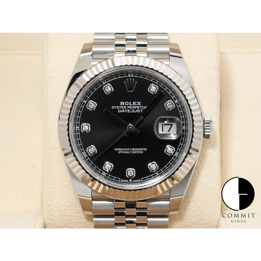 ロレックス デイトジャスト41 Ref.126334G ステンレススチール/ホワイトゴールド ブラックx10Pダイヤ文字盤 ジュビリーブレスレット | デイトジャスト