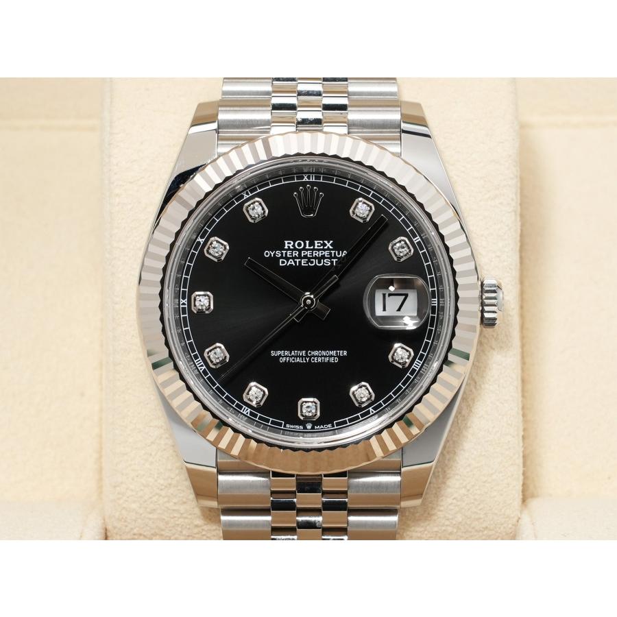 ロレックス デイトジャスト41 Ref.126334G ステンレススチール/ホワイトゴールド ブラックx10Pダイヤ文字盤 ジュビリーブレスレット | デイトジャスト | 01