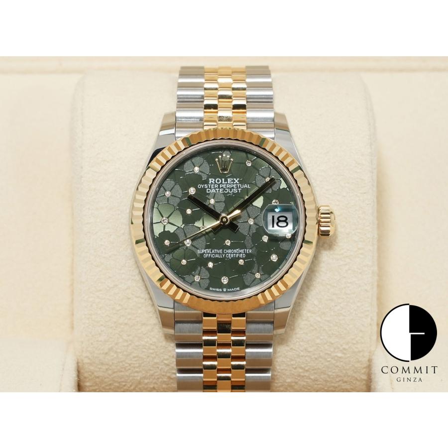 ロレックス デイトジャスト Ref.278273 ステンレススチール/イエローゴールド オリーブグリーン フローラルモチーフ文字盤 | デイトジャスト