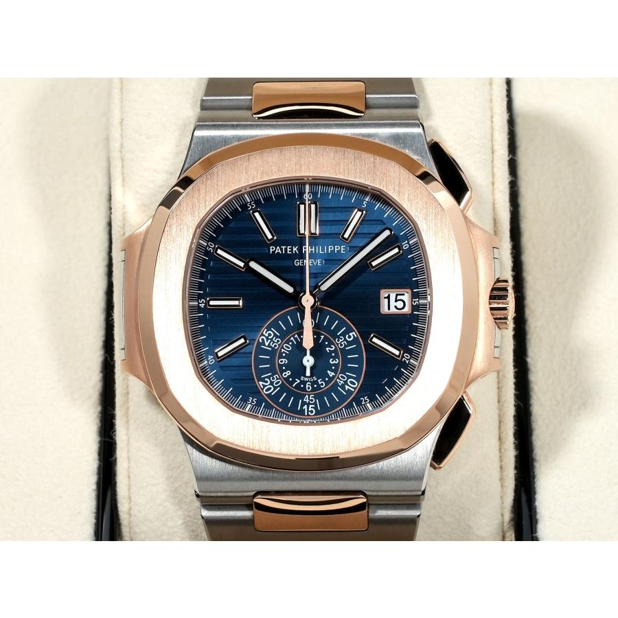 パテックフィリップ ノーチラス クロノグラフ Ref.5980/1AR-001 ステンレススチール/ローズゴールド ブルー文字盤 | ノーチラス | 01