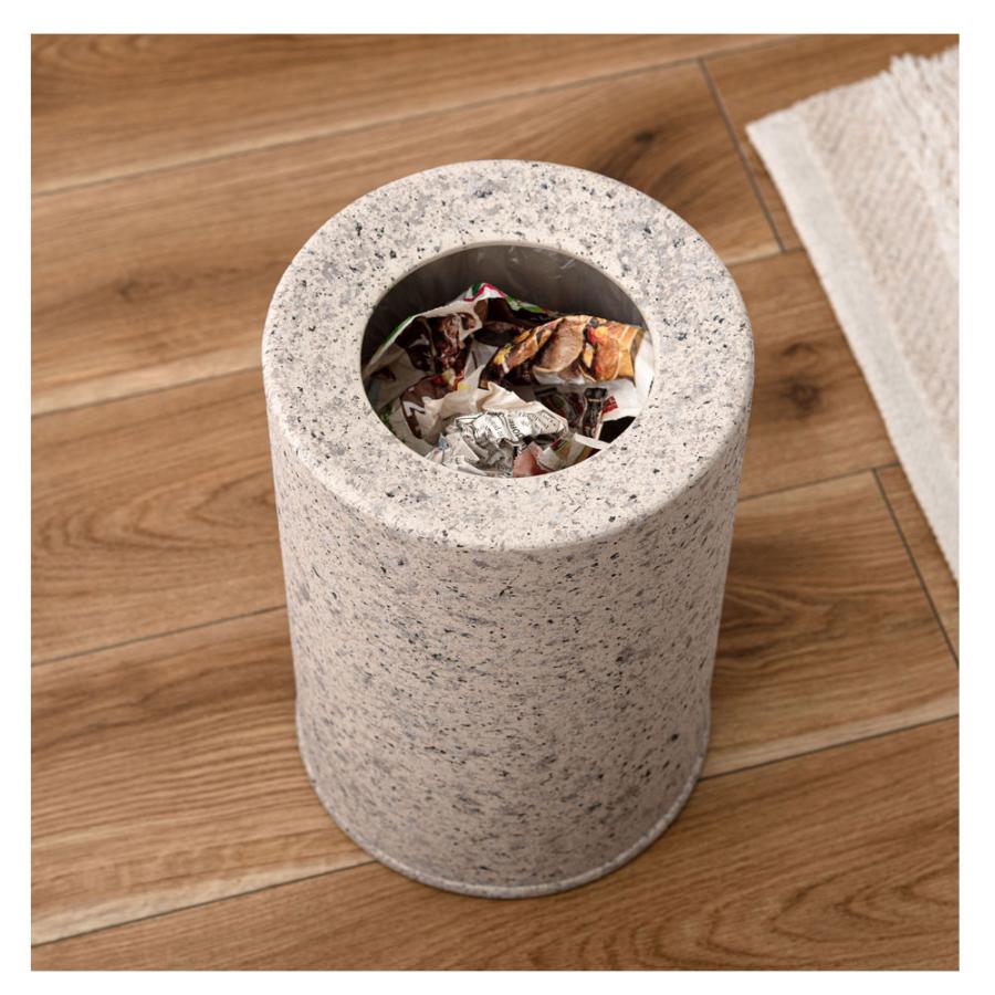 東谷 大理石風 ゴミ箱 トラッシュカン ダストボックス 二重構造 5L 石