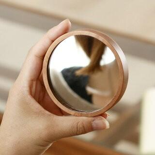 手鏡 国産 ハンドミラー りんごの木 木製 鏡 ミラー CHITOSE/ちとせ