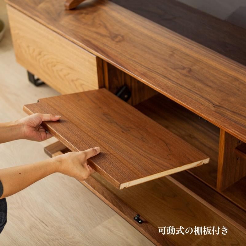 国産 テレビボード 160cm 木目調 ウォールナット調 完成品 テレビ台 野中木工所 テレビボード 160cm alfonso アルフォンゾ ウォールナット