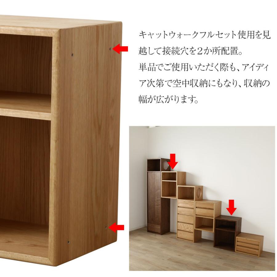 桜の木の大型棚 クラシック調 野中木工所 cat walk キャットウォークB オープン収納 ウォールナット